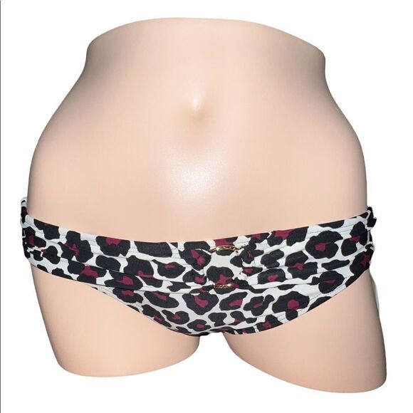 MICHAEL Michael Kors Black Multicolor Logo Ring-Detail Swim Bottoms Small NWT - Picture 2 of 8